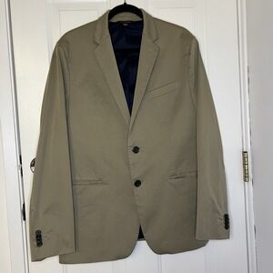 Banana Republic Manteco‎ Fabric Sport Coat Jacket Men's 42R Slim Fit Tan Cotton